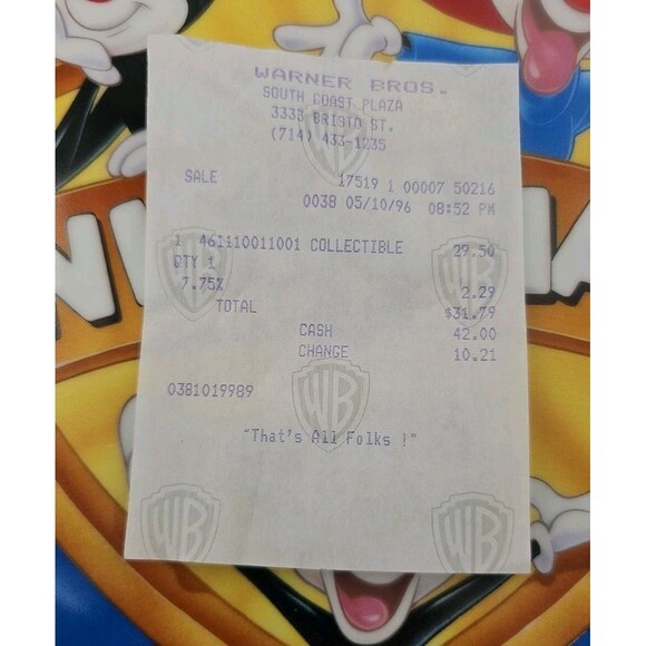 1994 ANIMANIACS Wakko Yakko Dot Warner Bros. Limited Edition Plate 004/2500 - Picture 2 of 10